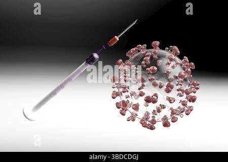 Illustrazione artistica in 3D del coronavirus sars-cov-2 Foto Stock