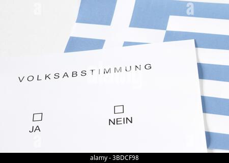 Foto simbolica: Referendum sul taglio del debito per la Grecia Foto Stock