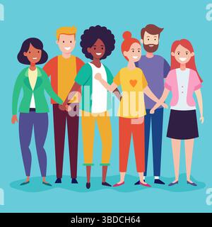 La diversità delle persone nell'immagine vettoriale del mondo Illustrazione Vettoriale