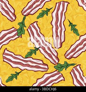 Pizza senza cuciture con formaggio e pancetta. ripetizione Foto Stock