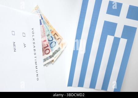 Foto simbolica: Referendum sul taglio del debito per la Grecia Foto Stock