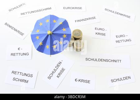 Foto simbolica: Haircut del debito per la Grecia nella crisi dell’euro Foto Stock