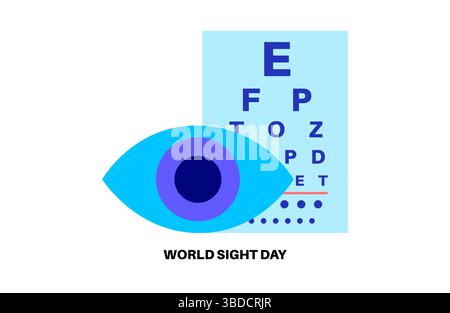 Illustrazione della giornata mondiale della vista. Si tratta di un evento globale volto a richiamare l'attenzione sulla cecità e sulla compromissione della vista. Si svolge annualmente il secondo giovedì di ottobre. Foto Stock