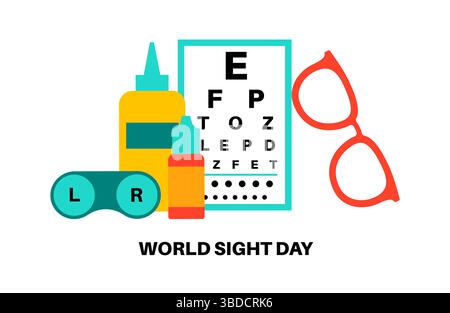 Illustrazione della giornata mondiale della vista. Si tratta di un evento globale volto a richiamare l'attenzione sulla cecità e sulla compromissione della vista. Si svolge annualmente il secondo giovedì di ottobre. Foto Stock