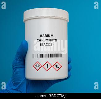 Carbonato di bario (BaCO3). Utilizzato nella produzione di vetro e ceramica, nonché nella produzione chimica. Foto Stock