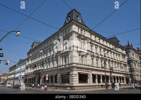 Cafe Slavia, Praga, Repubblica Ceca Foto Stock