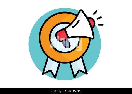 Icona della promozione. stile icona contorno colorato. icona relativa al branding. illustrazione vettoriale degli elementi aziendali Illustrazione Vettoriale
