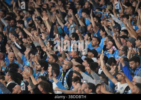 23 maggio 2025, Stadio Diego Armando Maradona, Napoli, Italia; calcio di serie A; Napoli contro Cagliari; tifosi del Napoli Foto Stock