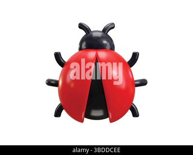 Bug icona del coleottero concetto di rendering 3d degli errori di ricerca, icona del vettore del software del computer Illustrazione Vettoriale