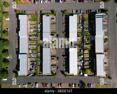 Veduta aerea delle abitazioni moderne a Govan , Glasgow, Scozia Regno Unito Foto Stock