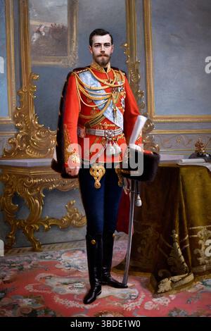 Ritratto dell'imperatore Nicola II, 1896, dipinto di Ilya Galkin, museo dell'Ermitage, San Pietroburgo Russia, Europa Foto Stock