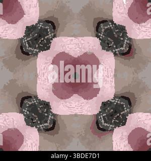 Design vettoriale simmetrico nero rosa Illustrazione Vettoriale