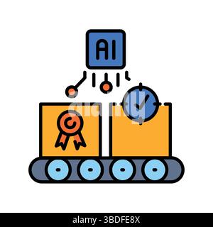 Icona della linea dei colori di qualità del prodotto per progetti digitali e di stampa. Icone di pulizia minime per applicazioni e siti Web. Icone semplici e moderne per UI UX e branding Illustrazione Vettoriale