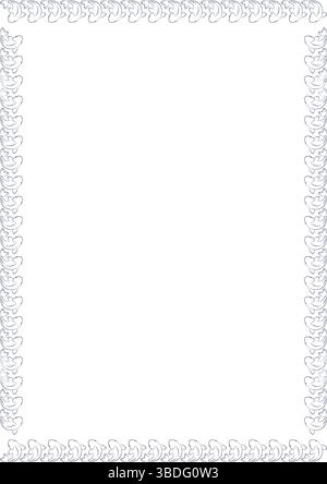 Cornice giapponese di pesce koi disegnato a mano. Modello carpa di pesce. Esotico mammifero sott'acqua Illustrazione Vettoriale