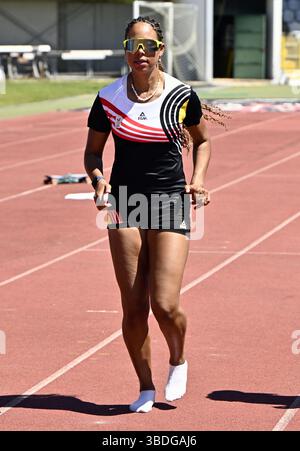 Rio Maior, Portogallo. 24 maggio 2025. Atleta Jienity de Kler nella foto durante il campo di allenamento annuale del Team Belgium (19-25/05), a Rio Maior, Portogallo, sabato 24 maggio 2025. BELGA PHOTO ERIC LALMAND credito: Belga News Agency/Alamy Live News Foto Stock