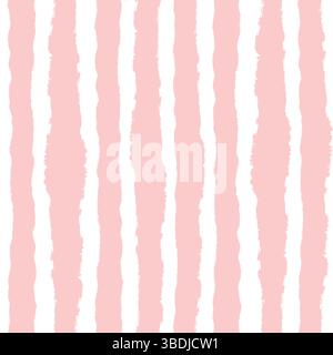 Sfondo bianco e rosa motivo senza cuciture colore pastello sfondo semplice a strisce Vector Coquette Illustrazione Vettoriale