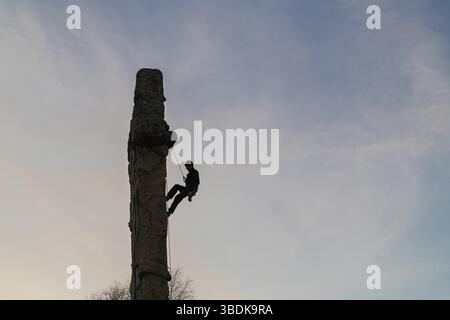 Parete di arrampicata a Prenzlauer Berg Foto Stock