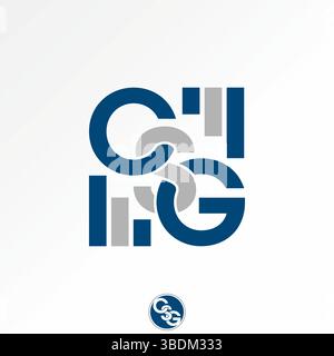 Design del logo concept grafico creativo immagine vettoriale premium top sell font CSG iniziale grafico dall'alto verso il basso simbolo del flusso di cassa del trading commerciale Illustrazione Vettoriale