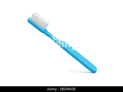 Spazzolino blu isolato su sfondo bianco Illustrazione Vettoriale