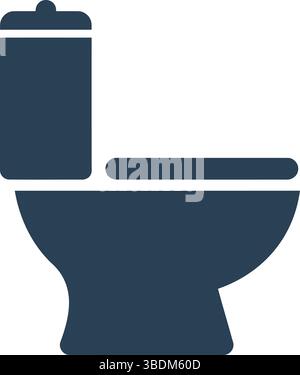 Silhouette icona WC per i concetti di igiene e igiene Illustrazione Vettoriale