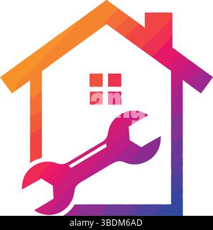 Icona riparazione e manutenzione a domicilio Illustrazione Vettoriale