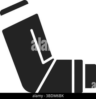 Icona dell'inalatore bianco e nero Illustrazione Vettoriale