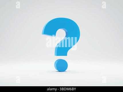 Punto interrogativo blu su sfondo bianco Illustrazione Vettoriale