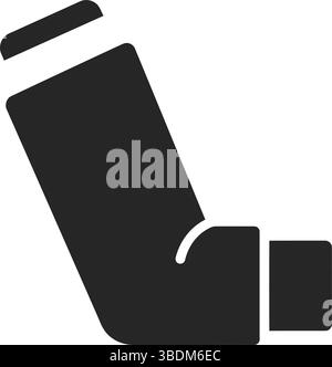 Icona dell'inalatore bianco e nero Illustrazione Vettoriale