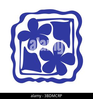 Forme organiche a doodle in stile retrò alla moda e ingenuo Illustrazione Vettoriale