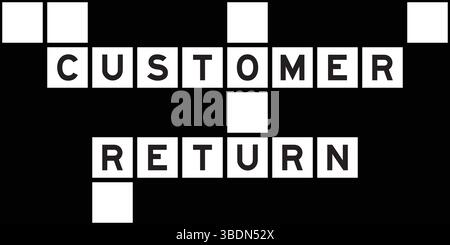 Lettera alfabetica in Word ritorno del cliente su sfondo cruciverba puzzle Illustrazione Vettoriale