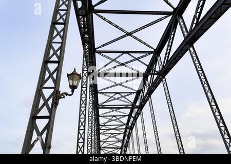 Ponte sull'Elba di Harburg, dettaglio ponte, ponte ad arco in acciaio, Harburg, Amburgo, Germania, Europa Foto Stock