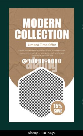 Modello di design della storia instagram e facebook per la vendita di mobili Illustrazione Vettoriale