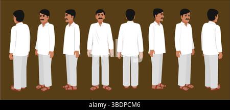 vecchio indiano su tutti i lati Illustrazione Vettoriale