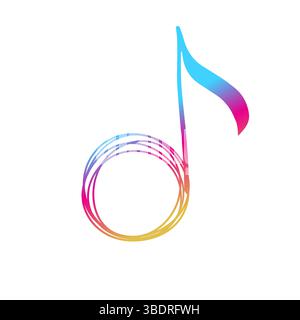 Nota colorata astratta. disegnato a mano. Non ai, illustrazione vettoriale Illustrazione Vettoriale