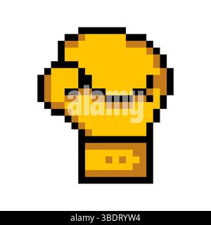 Guanto da boxe in stile pixel art Illustrazione Vettoriale