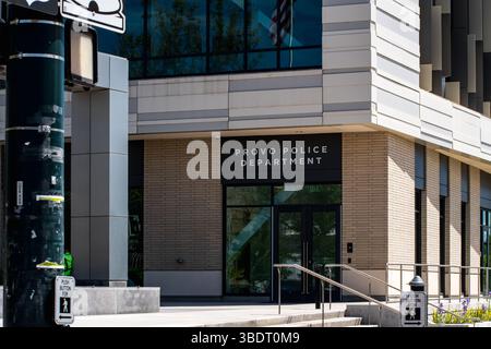 Provo, UT, Stati Uniti d'America – 24 maggio 2024: Il Dipartimento di polizia di Provo fornisce servizi di polizia, pubblica sicurezza e emergenza alla comunità locale. Foto Stock