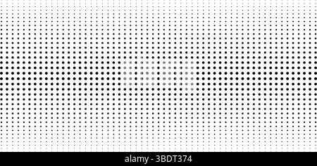 Schema con punti rotondi ripetuti. Sfondo semplice con effetto gradiente mezzitoni. Stampa geometrica astratta minimalista. Sbiadimento della trama punteggiata. Illustrazione grafica vettoriale. Illustrazione Vettoriale