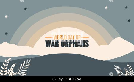 Modello a tema per il giorno degli orfani della Guerra Mondiale. Adatto per poster, banner, templet di design Illustrazione Vettoriale