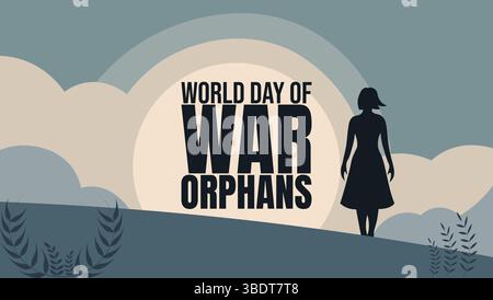 Modello a tema per il giorno degli orfani della Guerra Mondiale. Adatto per poster, banner, templet di design Illustrazione Vettoriale