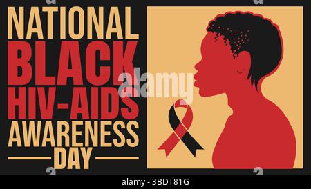 Combattere lo stigma, promuovere la salute potenziare le comunità National Black HIV Awareness Day Illustrazione Vettoriale
