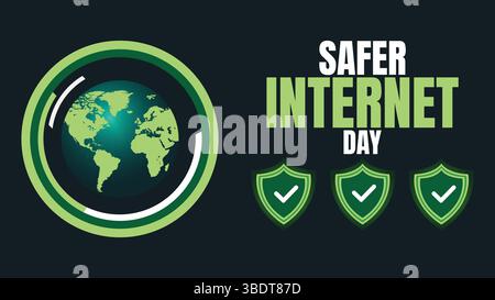 Sicurezza online: Festeggiate la giornata più sicura su Internet Illustrazione Vettoriale