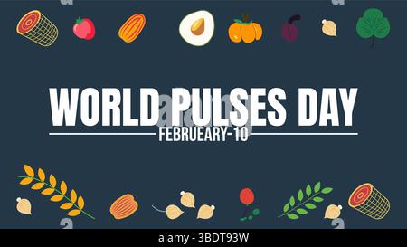 Giornata mondiale degli impulsi: Celebrazione del potere degli alimenti nutrienti e sostenibili Illustrazione Vettoriale