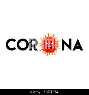 Corona Covid19 virus logotipo Illustrazione Vettoriale