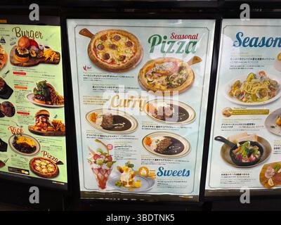 Cartellone per il menu del Pizza Restaurant Foto Stock