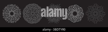 Set di fuochi d'artificio astratti. Illustrazione Vettoriale