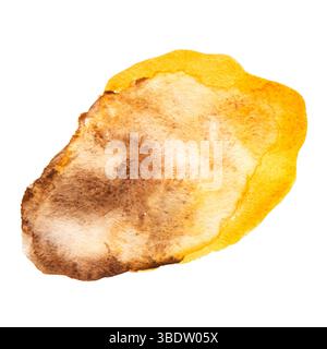 Striscione rotondo marrone con gocce di acquerello disegnato a mano Foto Stock