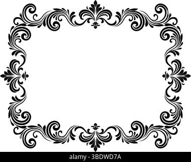Montatura in filigrana con motivo floreale motivo a cresta araldica Illustrazione Vettoriale