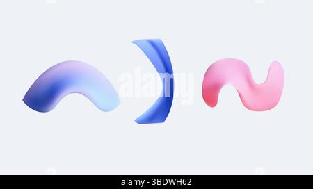 Esplorazione delle forme di sfumatura astratta impostate su un design di sfondo semplice e minimale Illustrazione Vettoriale