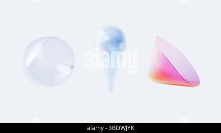 Esplora le forme astratte 3D con una splendida finitura lucida e una grafica accattivante Illustrazione Vettoriale