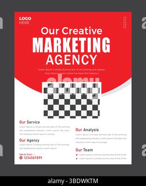 Design del volantino dell'agenzia di marketing digitale Illustrazione Vettoriale